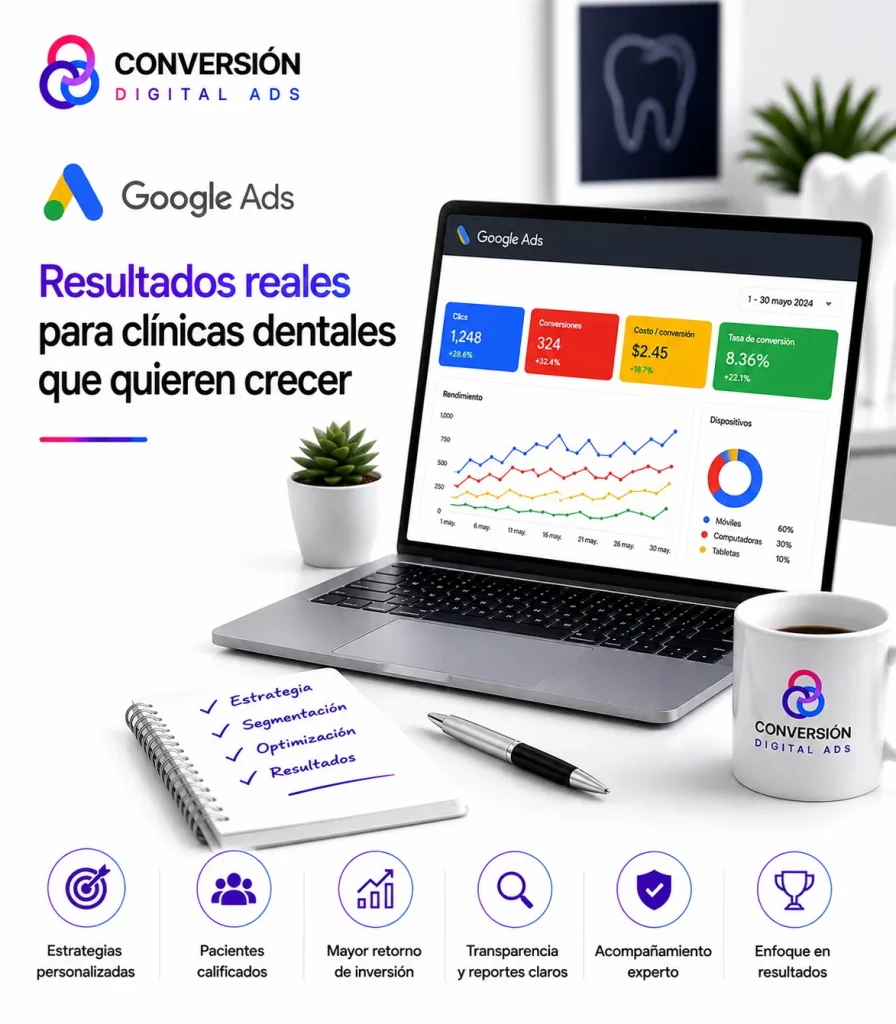 Campañas de Google Ads para odontólogos orientadas a generar resultados para clínicas dentales