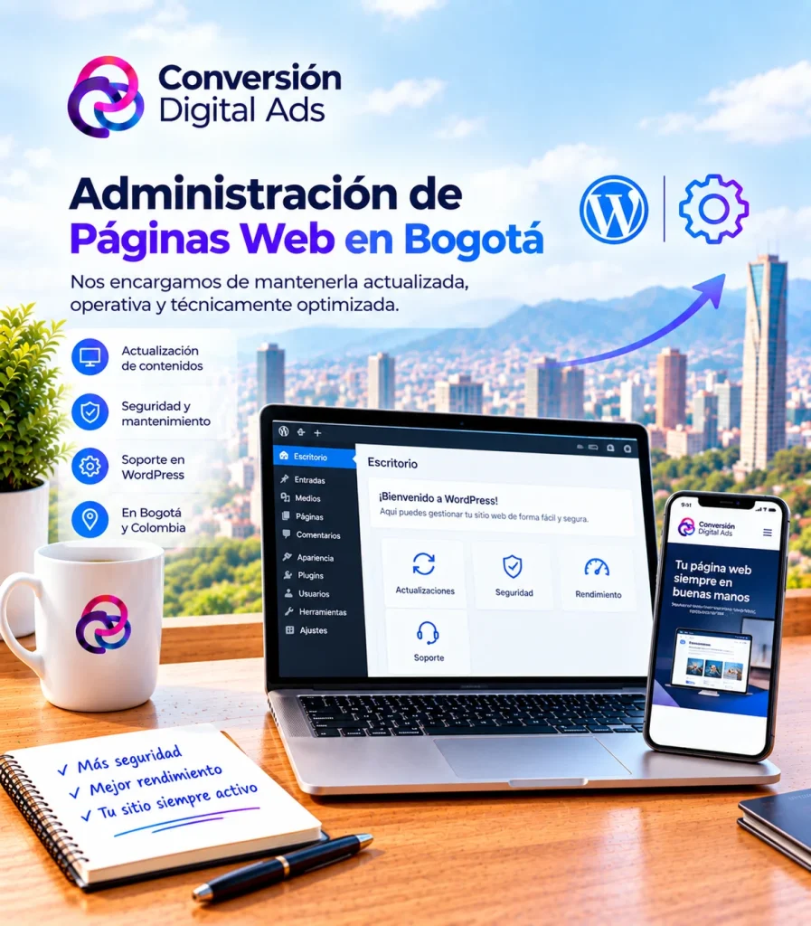 Administración de páginas web en Bogotá y Colombia para mantener tu sitio actualizado