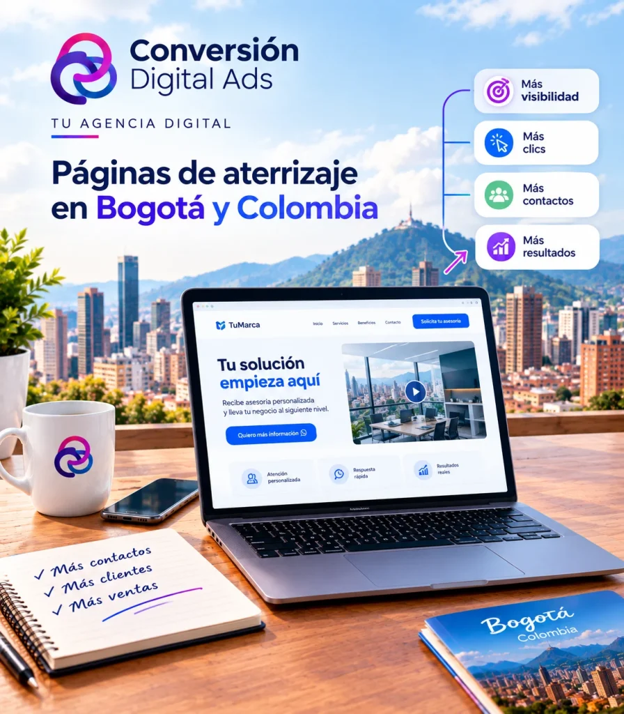 Páginas de aterrizaje en Bogotá y Colombia diseñadas para generar contactos